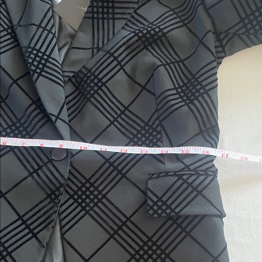 Jules & Leopold Studio Black Velvet Grid Plaid Blazer Jacket Small preppy - Picture 10 of 11
